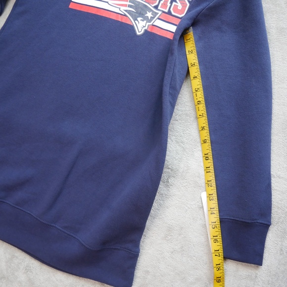 New England Patriots NFL Teens Women Medium 7/9 Blue Pullover Hoodie Sweatshirt - Picture 11 of 12